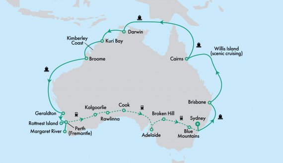 Ultimate Northern Coast to Coast Explorer with Coral Princess & Indian Pacific from Sydney