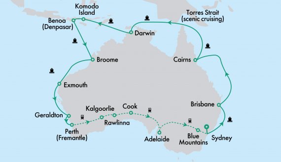 Northern Coast to Coast with Holland America Line & Indian Pacific from Sydney