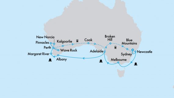 Southern Australia In Depth with Crown Princess & Indian Pacific with Perth Highlights Southern Australia In Depth with Crown Princess & Indian Pacific with Perth Highlights