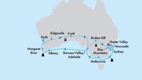 Southern Australia in Depth with Crown Princess and Indian Pacific with Sydney Highlights Southern Australia in Depth with Crown Princess and Indian Pacific with Sydney Highlights