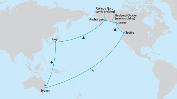 Fly, Stay, Cruise From Glaciers to Gardens - Alaska and North Pacific Crossing Aboard Royal Princess Fly, Stay, Cruise From Glaciers to Gardens - Alaska and North Pacific Crossing Aboard Royal Princess