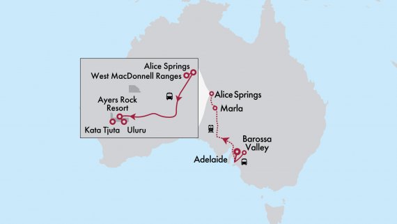 The Ghan with Adelaide & Uluru Short Stay The Ghan with Adelaide & Uluru Short Stay